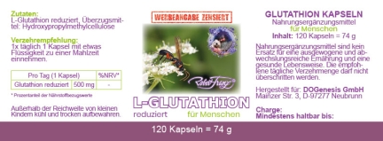 L-Glutathion (reduziert) von Robert Franz 120 vegane Kapseln