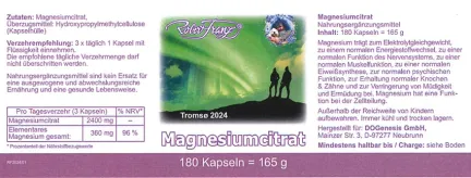 Magnesiumcitrat von Robert Franz 180 Kapseln