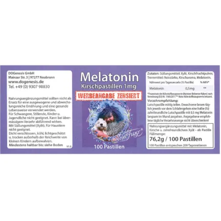 Melatonin Kirschpastillen 1mg von Robert Franz