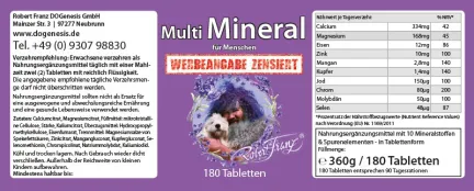 Multi Mineral von Robert Franz 180 Tabs