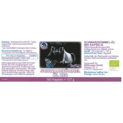 Schwarzkümmel Öl 180 Kapseln von Robert Franz BIO