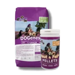 DOGenesis Sparpaket: Hundefutter 15 kg + Haut & Fell Pellets