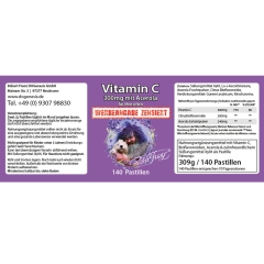 Vitamin C 300mg mit Acerola 140 Pastillen